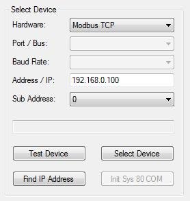 CANopen: To select an H&B device using CANopen as interface, select the Hardware type: CANopen. Select the hardware bus, normally an USB bus, to which the device is connected.