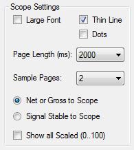 26.2 Scope settings The Scope Settings group box consists of a number of settings to adjust the behavior and appearance of the scope object.