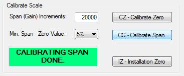 By examine the Weight Status group box the span weight values can be studied.