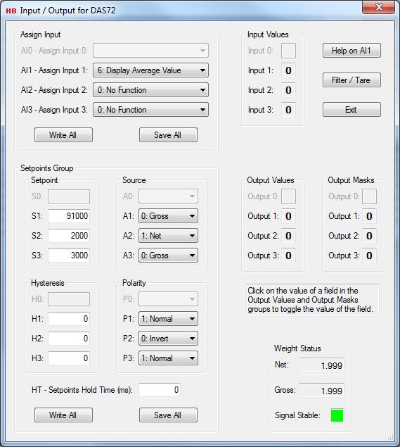 As the DAD and the DAS device share the same dialog layout the fields not covering the specific device will be disabled. The figure above shows the layout with a DAS device connected.