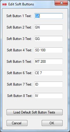 The figure at the right shows the default soft command buttons set. 18.1.3.
