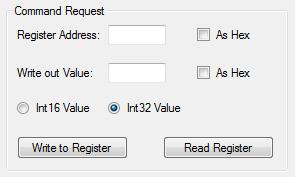 18.3.1 Command request In the Register Address field a register address for reading or writing is entered.