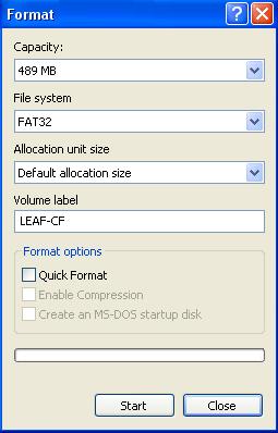 In the Format dialog box, in the File System box, select FAT32. 5.