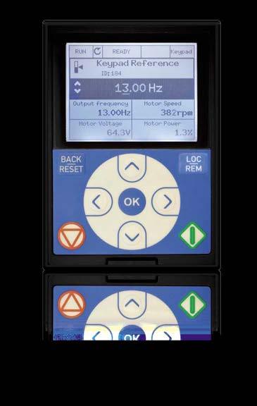 features and benefits easy to use keypad 9 values can be monitored at the same time on a single page with the graphical keypad. Monitors process and drive at the same time. Easy to use.