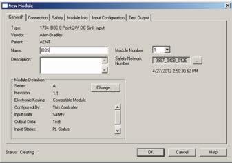 When the Module Definition dialog box opens, make edits so that it appears as shown