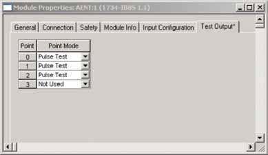 Click Input Configuration and configure the module as shown. Inputs 0/1 are the TLS3-GD2 door monitoring contacts. Recall that inputs 0/1 are being sourced from test outputs 0/1.