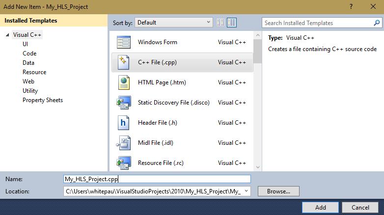 2 Developing for the Intel HLS Compiler with Microsoft* Visual Studio You can test code highlighting from the Intel HLS Compiler header files with the following steps: 1.