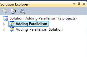 4. Notice this solution contains two projects.
