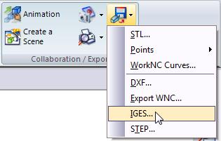 Sharing Exporting a Model 10 10 Sharing 10.1 Exporting a Model Once you have imported a model, you can export it in other formats directly from WorkXplore 3D especially in the IGES generic format.