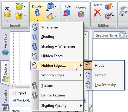 Viewing Display Modes 5 5 Viewing 5.1 Display Modes Display modes are available in the Visualization toolbox. 1. Open the wxplore_exa_05a.a3d file. 2.
