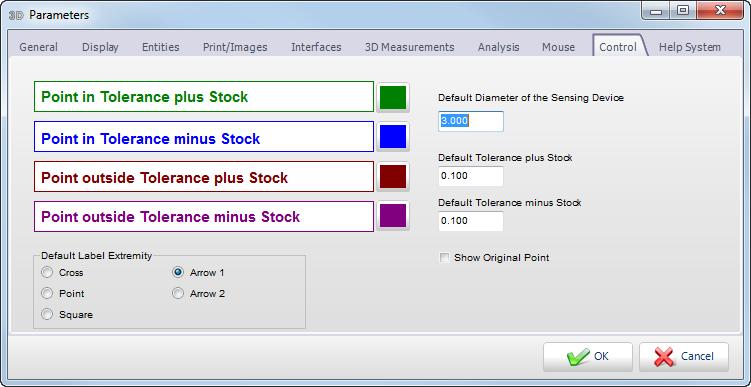 7 Analyzing Annotations Model Point Measuring Result: New Colors Click on the 3D icon and select Options. Activate the Control tab.