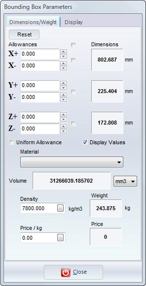 Oriented Bounding Box Minimum Bounding Box In both cases, the Bounding Box Parameters dialog box is displayed: you can use it to adjust the size of the box.