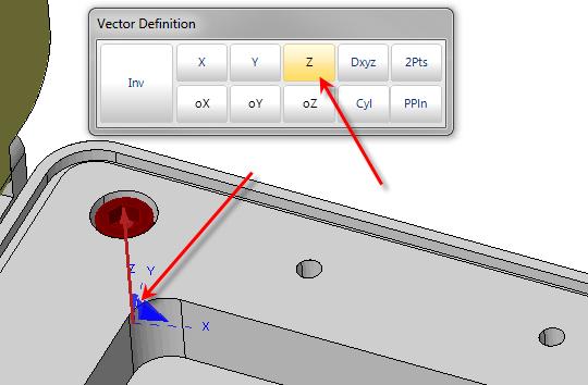 9 - Documenting 9.3 - Creating Animations 4. Click on the Z button in the Vector Definition dialog box to select the Z axis of the local axis system, then validate. Rotation Axis Definition 5.