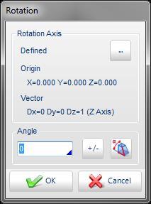 3D Rotation You can apply other modifications while the Transformations dialog box is displayed. 1. Click on the icon in the dialog box.