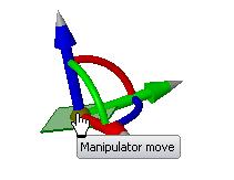 Move Section along Axis Press and hold down the mouse button on the colored arcs of the manipulator to rotate the dynamic section.