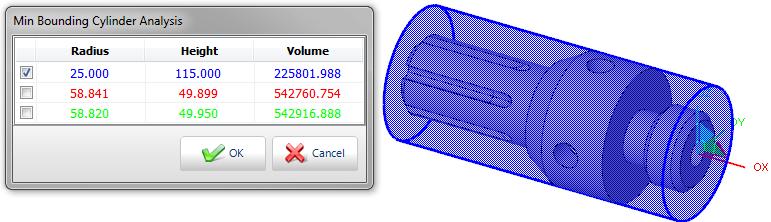 Their dimensions are displayed in the dialog box, allowing you to choose a bounding box according to its volume. 3.