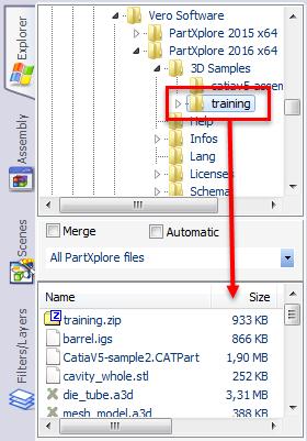2 - Importing and Opening CAD Files 2.1 - Importing one or more CAD Files Part Manager: Training Directory 3.
