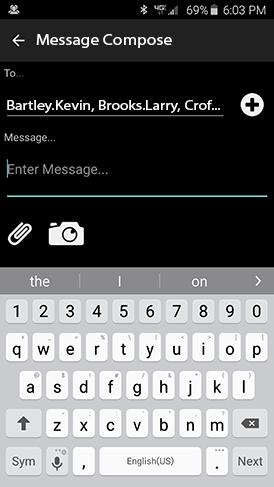 Adhoc Text & Image Messaging Select multiple Contacts from the Contact List.