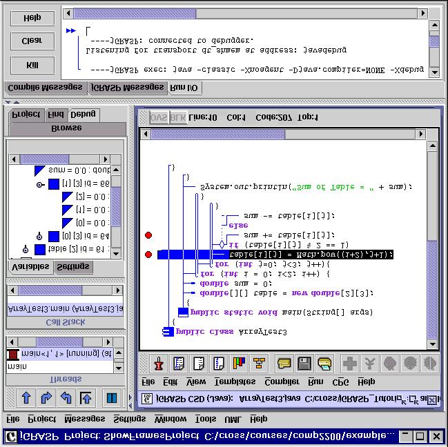 DRAFT, June 2, 2002, Page 6 Graphical Debugger. No development environment would be complete without an integrated debugger.