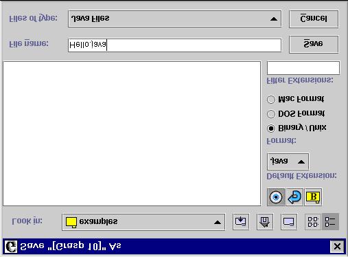 Note, in Java, the file name must match the class name (i.e., class Hello must be saved as Hello.java). Figure 6.