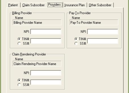 ) Insurance Plan tab The Address where claims are sent for the insurance plan.