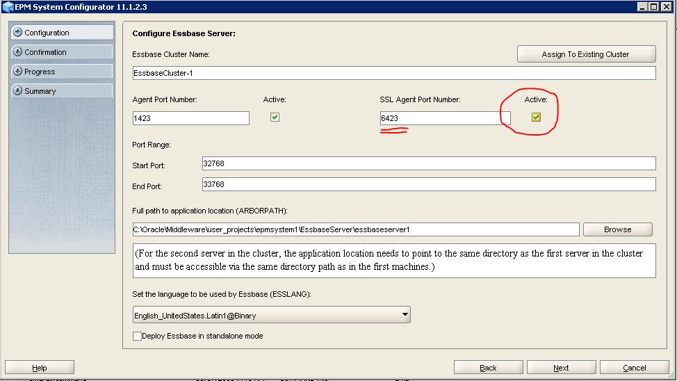 After configuring Essbase add few ssl parameters to the Essbase.