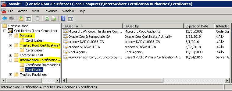 Configure EPM System with SSL Import the CA Inter and CA Root