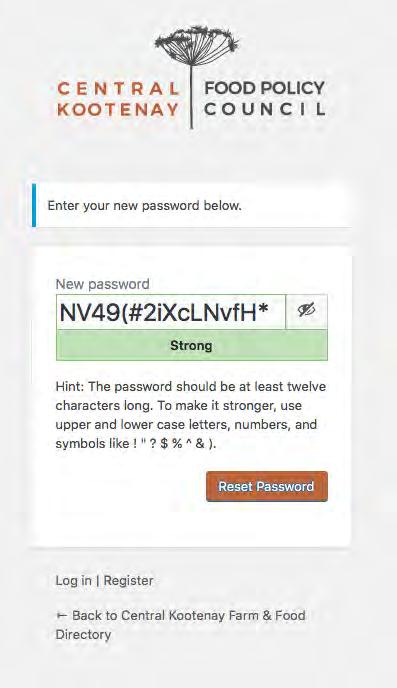 STEP 2: CHOOSING A PASSWORD When you click on the link in the email, you will be taken to a page that looks like this image below.