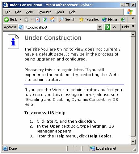 Kiểm tra thành công Web Server trên Windows Server 2003 Cấu hình Internet Information Services Để cấu hình IIS, vào Control Panel Administrative Tools Internet Services Manager.