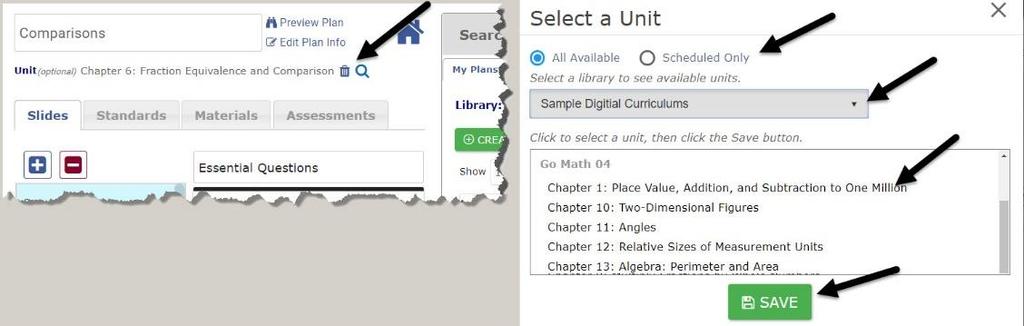 There are four tabs available that provide users with the tools needed to enhance the lesson plan. TAB 1: SLIDES 4.