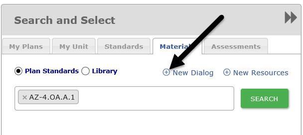 CREATE NEW DIALOG If you wish to add web content for students to access, you will want to use the +New Dialog link to add
