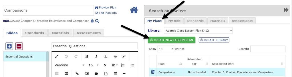 Click the green plus icon to include the desired assessments to your plan.