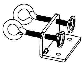 C-clamp d - (3x) C-clamp brace bolt e - (1x) Vesa plate with Arm f - (1x) 3/8" Grommet bolt g -