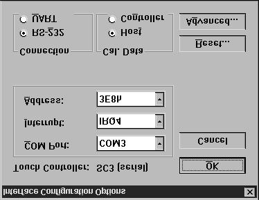 Chapter 4: Connecting the RS Monitor to a Computer Setting Up the RS Monitor 2. In the Configuration Utilities dialog box, click Interface.
