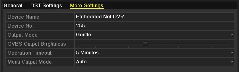 13.4 Configuring More Settings for Device Parameters Steps: 1. Enter the General Settings interface. Menu >Configuration>General 2.