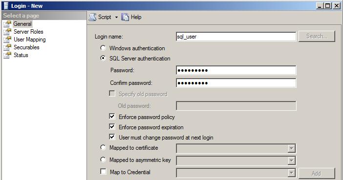 Select the authentication type in the setup as SQL Server