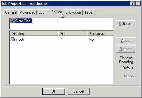 2.5.2 Adding/Removing a File or Directory with an existing Backup Job When you first create a Backup Job, you must include one or more files, or directories (folders).