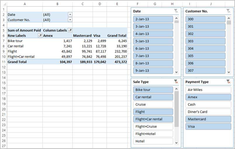 The Data Slicer Hard to tell what active filter criteria are Data slicers help you see