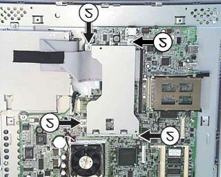 four screws marked below, and remove the HDD