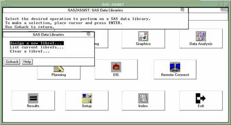 Setting Up SAS Files Using SAS/ASSIST Software to Assign a New Libref 121 Setting Up SAS Files Using SAS/ASSIST Software to Assign a New Libref SAS automatically assigns the libref SASUSER to a SAS