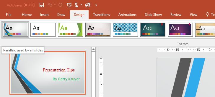 Creating a Custom Theme When we started creating our MS PowerPoint presentation way back in PowerPoint Topic 2, we selected the Design ribbon Theme