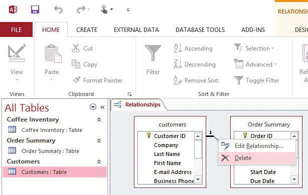 Work with Tables and Database Records 85 Referential integrity is an option that you can select in the Edit Relationships dialog box to prevent orphan records.