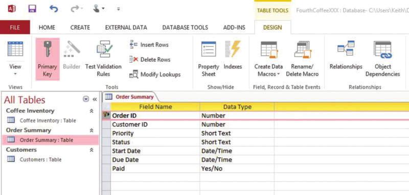 Work with Tables and Database Records 65 The Bottom Line WORKING WITH PRIMARY KEYS As you learned in Lesson 1, a primary key is a column that uniquely identifies a record or row in a table.