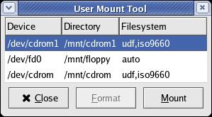 Mounting examples GUI: Fedora Core 2 Launch System