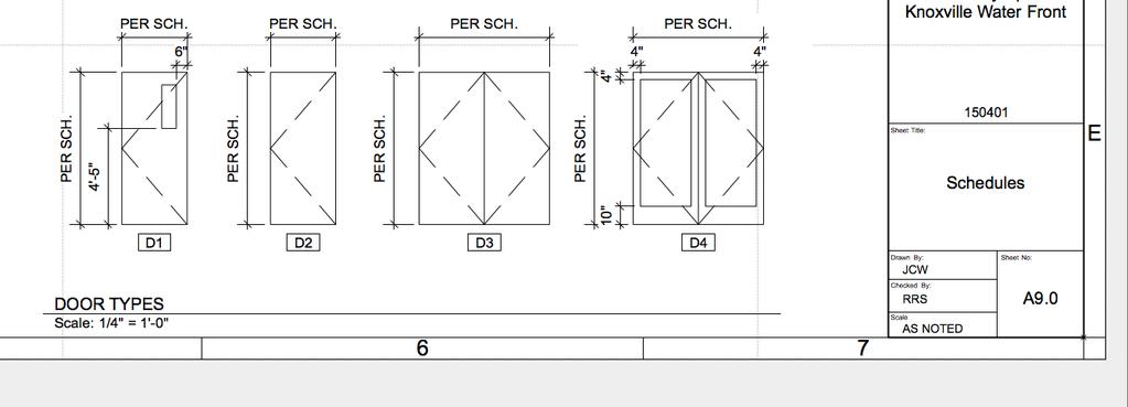 door types can be dimensioned with the dimension values overridden to show Per Schedule (Figure 5).