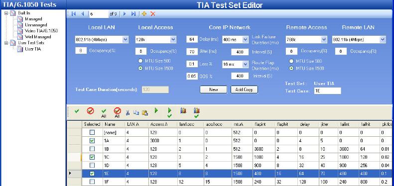 Many Ways to Create Test Cases ConNIE provides many ways to create test cases with different impairment conditions. The quickest option is to use the TIA-921/ITU G.1050 Industy Standard test cases.
