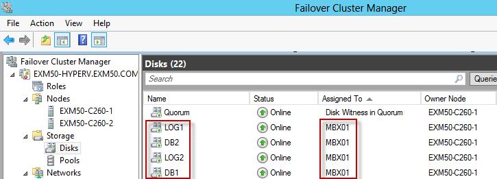 Select Physical hard disk, select the proper Exchange LUN, then click OK. The selected Exchange LUN is added as a pass-through disk.