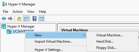 Create SCVMM and SMI-S Virtual Machines Create the virtual machines for SCVMM and the SMI-S Provider. Complete the following steps on the Hyper-V host of your choice: 1.