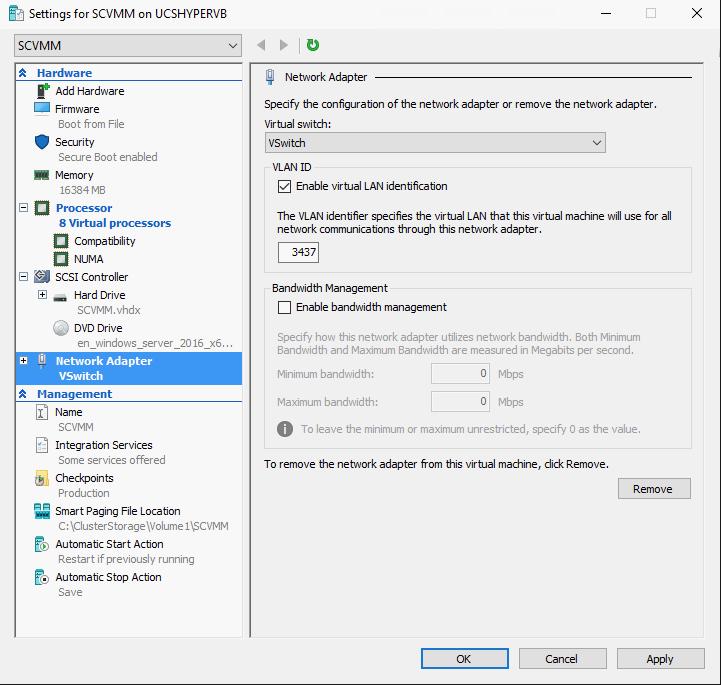 11. Right-click the virtual machine in Hyper-V Manager and select Settings: Under Processors, change the number of virtual processors to 8.