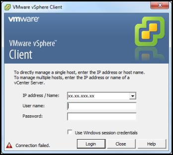 Appendix B: Configuring a VMware ESXi Host 2. Enter the IP address of the host in the IP Address field. 3. Enter the credentials in the User Name and Password fields. 4. Click Login.